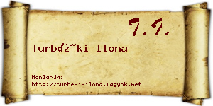 Turbéki Ilona névjegykártya